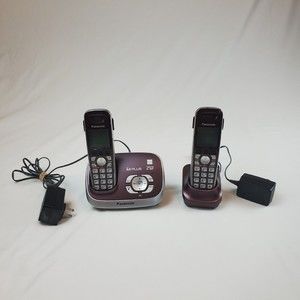 Panasonic Cordless Phone System KX-TG6521 Answer Machine KX-TGA653 Phones PLUM